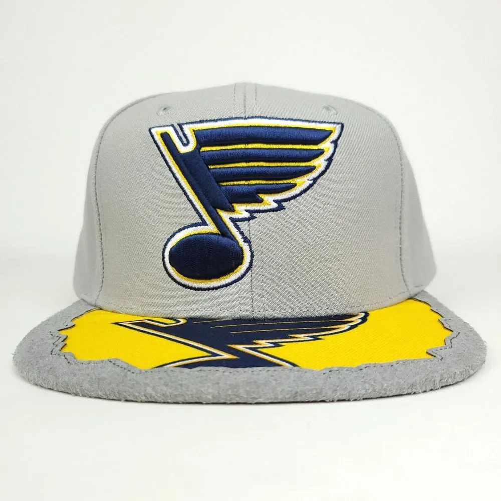 St. Louis Blues Mitchell & Ness‎ NHL Snapback Hat Cap 3D Logo Cut & Sew Bill NWT